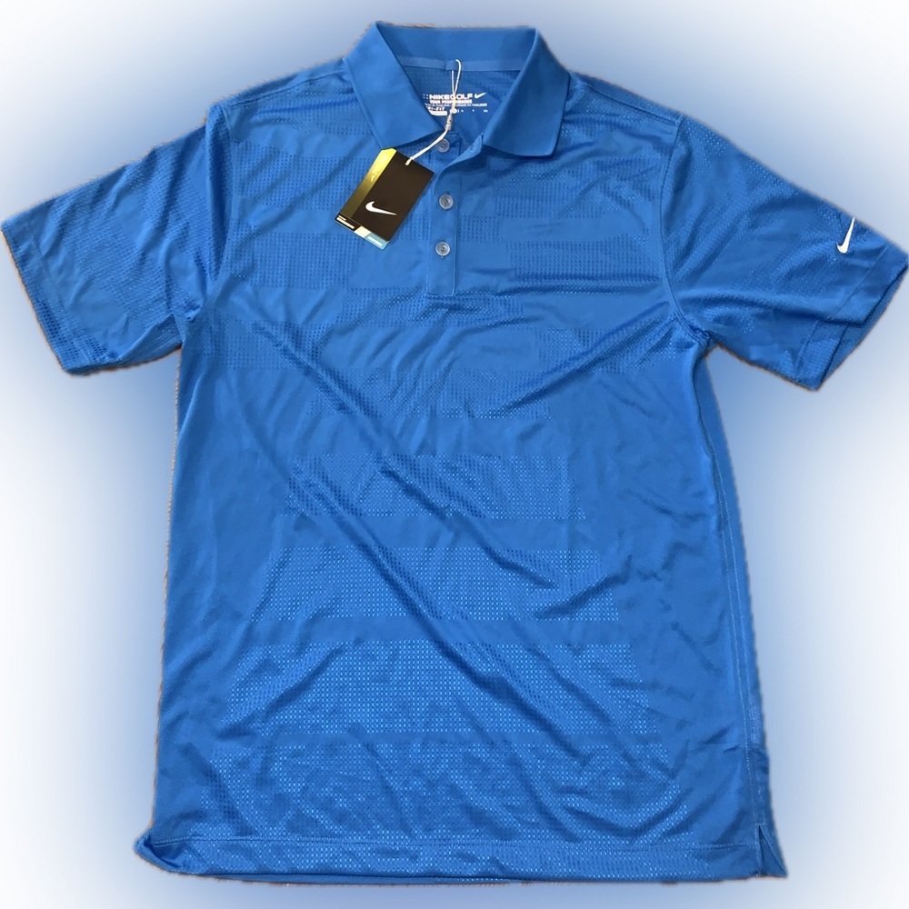 Nike Golf Tour Performance Dri Fit Wicking Lightweight Men's Blue Polo Shirt S